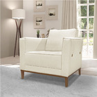 Poltrona Decorativa Riva Linho Rústico Natural - Loja Sheep