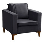 Poltrona Decorativa Riviera Veludo Chumbo - Star Confort