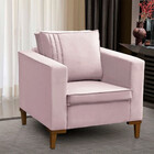 Poltrona Decorativa Riviera Veludo Rose - Speciale Home