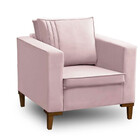 Poltrona Decorativa Riviera Veludo Rose - Star Confort
