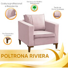 Poltrona Decorativa Riviera Veludo Rose - Star Confort