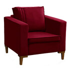 Poltrona Decorativa Riviera Veludo Vermelho - Star Confort