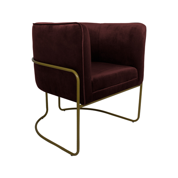 Poltrona Decorativa Romênia Pés De Aço Veludo Malbec G15 - Gr