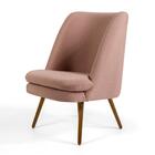 Poltrona Decorativa Rosa Com Pés Palito Áquila