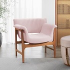 Poltrona Decorativa Rosé Em Veludo Argos