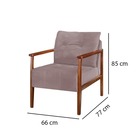 Poltrona Decorativa Rosé Em Veludo Riga