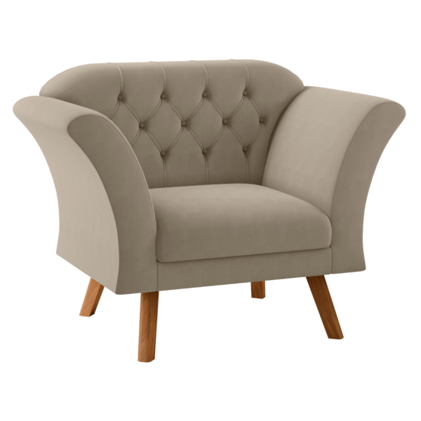 Poltrona Decorativa Roseira Inca Castor