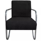 Poltrona Decorativa Sabrina Cromada Preto