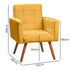 Poltrona Decorativa Sabrina Veludo Amarelo - Star Confort