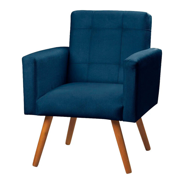 Poltrona Decorativa Sabrina Veludo Azul - Speciale Home