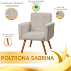 Poltrona Decorativa Sabrina Veludo Bege Marfim - Star Confort