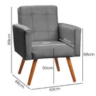 Poltrona Decorativa Sabrina Veludo Cinza Chumbo - Star Confort