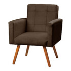 Poltrona Decorativa Sabrina Veludo Marrom Chocolate - Star Co