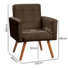 Poltrona Decorativa Sabrina Veludo Marrom Chocolate - Star Co