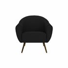 Poltrona Decorativa Sacha Pu Sintético Preto G15 - Gran Belo