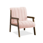 Poltrona Decorativa Sala Base De Madeira Kit 2 Daline Bouclê