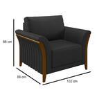 Poltrona Decorativa Sala De Estar 102cm Pés Madeira Roya Z32