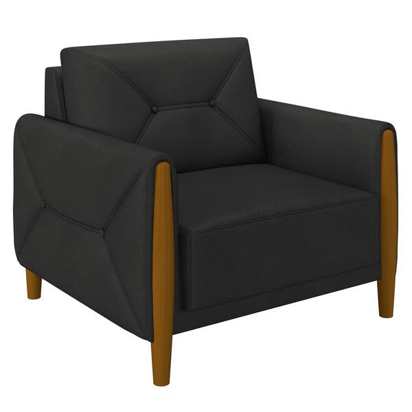 Poltrona Decorativa Sala De Estar 95cm Pés Madeira Quebec M22