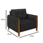 Poltrona Decorativa Sala De Estar 95cm Pés Madeira Quebec M22