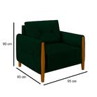 Poltrona Decorativa Sala De Estar 95cm Pés Madeira Quebec M22