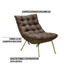 Poltrona Decorativa Sala De Estar Abel Base De Ferro Dourada