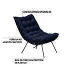 Poltrona Decorativa Sala De Estar Abel Base De Ferro Preta Ve