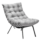 Poltrona Decorativa Sala De Estar Abel Base De Ferro Preto Li