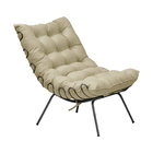 Poltrona Decorativa Sala De Estar Abel Base De Ferro Preto Ve