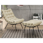 Poltrona Decorativa Sala De Estar Abel Base De Ferro Preto Ve