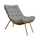 Poltrona Decorativa Sala De Estar Abel Base De Madeira Dourad