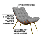 Poltrona Decorativa Sala De Estar Abel Base De Madeira Dourad