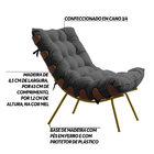 Poltrona Decorativa Sala De Estar Abel Base De Madeira Dourad