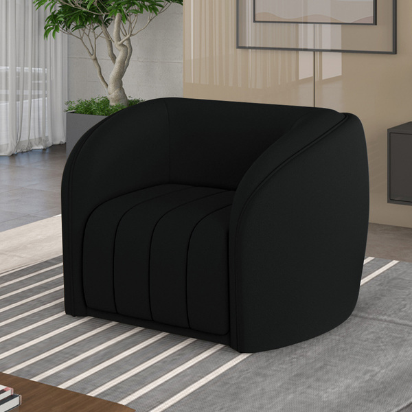 Poltrona Decorativa Sala De Estar Adam Veludo Preto G45 - Gra