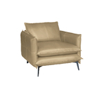 Poltrona Decorativa Sala De Estar América Couro Bege - Mozzel
