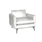 Poltrona Decorativa Sala De Estar América Couro Branco - Mozz