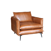 Poltrona Decorativa Sala De Estar América Couro Conhaque - Mo