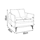 Poltrona Decorativa Sala De Estar América Couro Marrom - Mozz