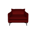 Poltrona Decorativa Sala De Estar América Couro Vermelho - Mo