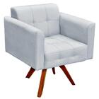 Poltrona Decorativa Sala De Estar Ana Suede Cinza