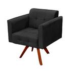 Poltrona Decorativa Sala De Estar Ana Suede Preto