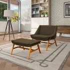 Poltrona Decorativa Sala De Estar Annecy Linho Marrom - Gran