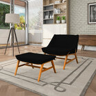 Poltrona Decorativa Sala De Estar Annecy Linho Preta - Gran B