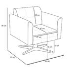 Poltrona Decorativa Sala De Estar Base Cromada Giratória Ana