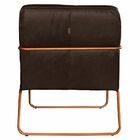 Poltrona Decorativa Sala De Estar Base De Ferro Mali Couro Ca