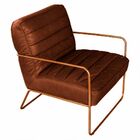 Poltrona Decorativa Sala De Estar Base De Ferro Mali Couro Co