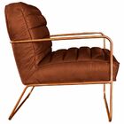 Poltrona Decorativa Sala De Estar Base De Ferro Mali Couro Co