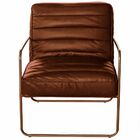 Poltrona Decorativa Sala De Estar Base De Ferro Mali Couro Co