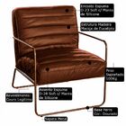 Poltrona Decorativa Sala De Estar Base De Ferro Mali Couro Co