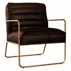 Poltrona Decorativa Sala De Estar Base De Ferro Mali Couro Ma