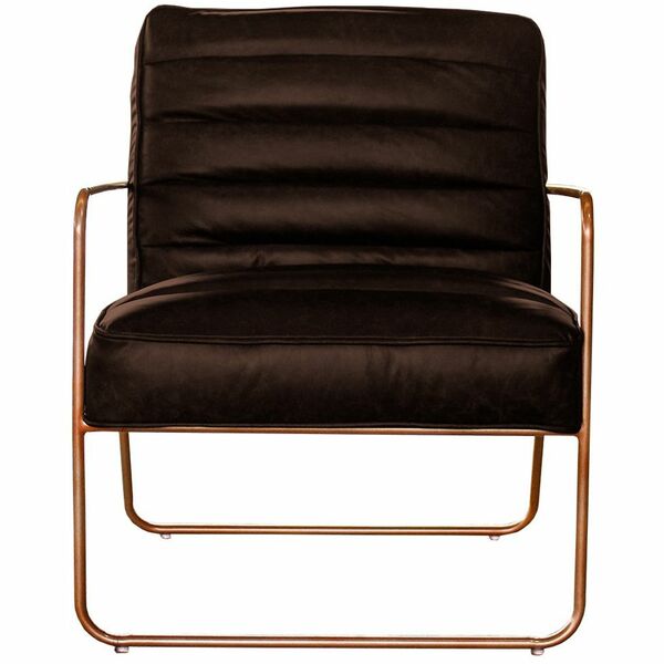 Poltrona Decorativa Sala De Estar Base De Ferro Mali Couro Ma